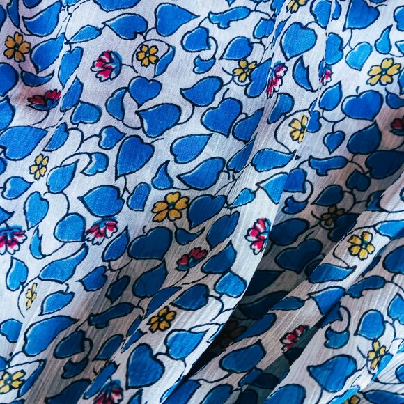 COTTAGECORE LOOSE SEERSUCKER RED & WHITE PANTS, SZ. 14 +PRINT GRANNY BLOUSE, LG - Picture 5 of 7